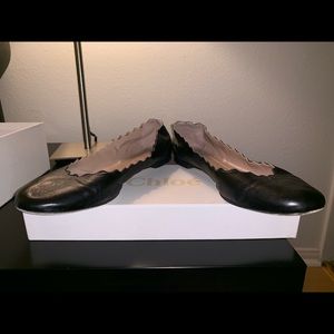 Chloe Lauren black leather flat